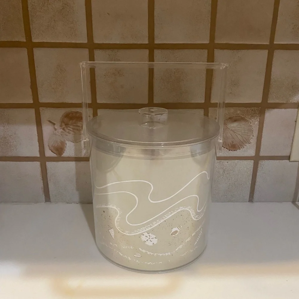 Vintage Stotter Lucite Ice Bucket Beach Seashell Design 1980s